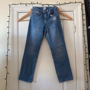 BDG Urban Outfitters Skinny Straight Leg Distressed Blue Jeans